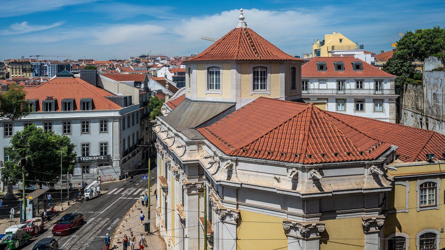 Rooftops and streets of central Lisbon